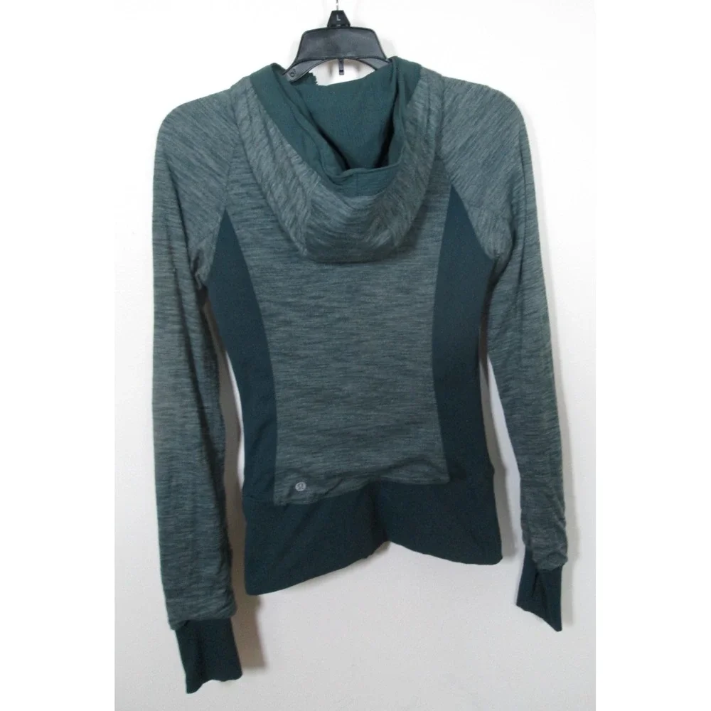 Lululemon Jacket Size 4 Green In Flux Reversible Hooded Zip Up Fitted Activewear